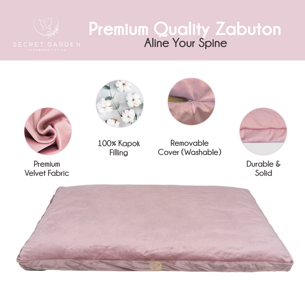 Premium Velvet Zabuton Meditation Cushion - Secret Garden USA